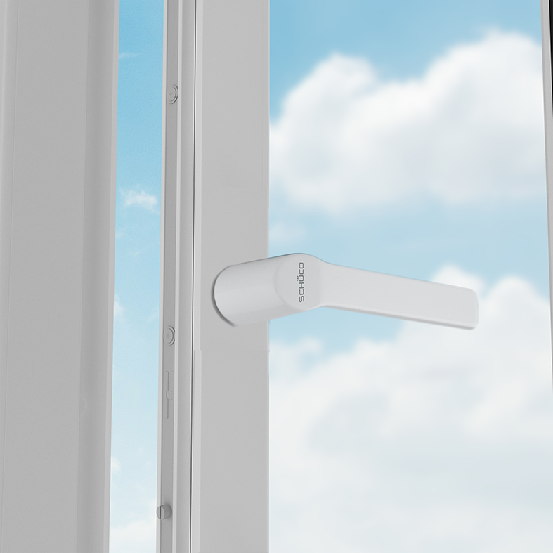Schüco Fenstergriff Steckgriff weiß | Riegelstangenbeschlag Schnicks