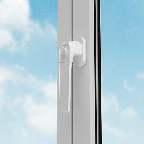 SCHÜCO DESIGN- Fenstergriff mit Druckknopf, Weiß, Corona CT 70 / SI 82